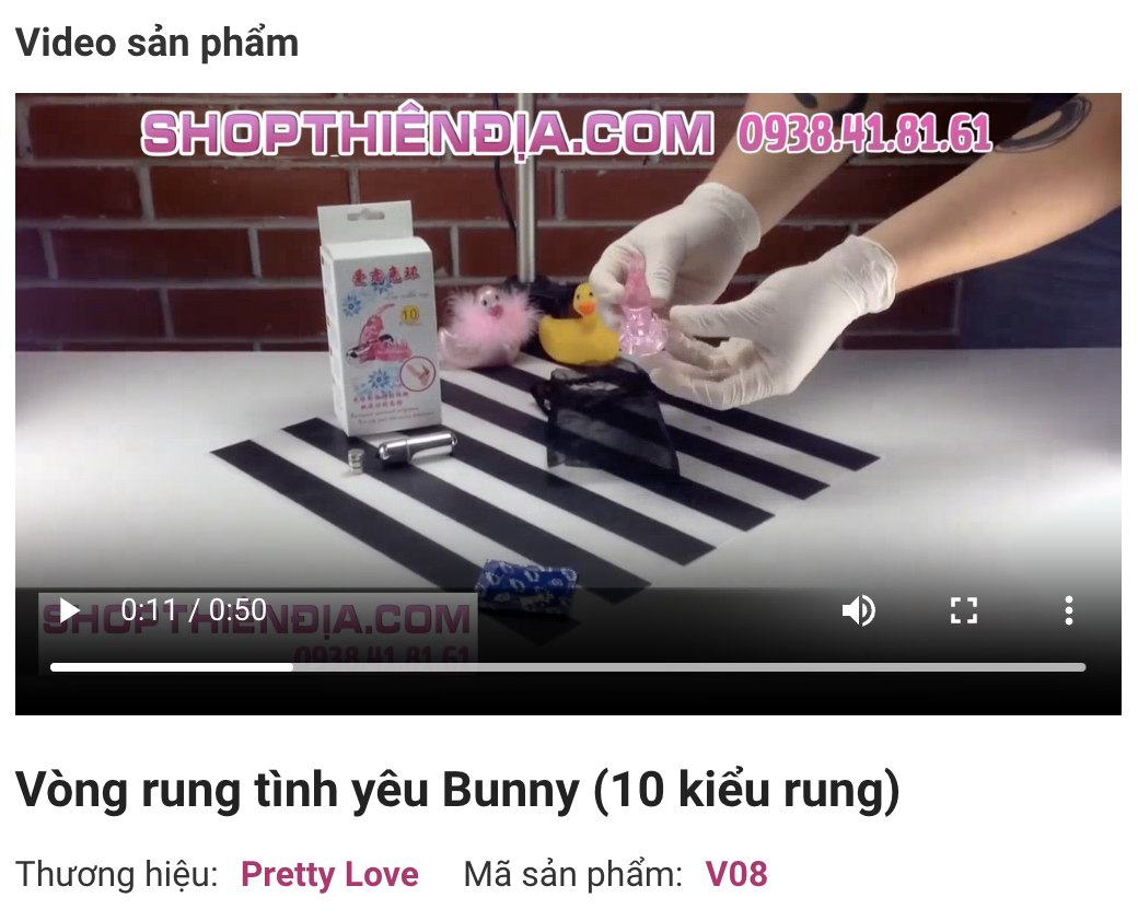 Hình chụp màn hình video của vòng rung tình yêu Bunny